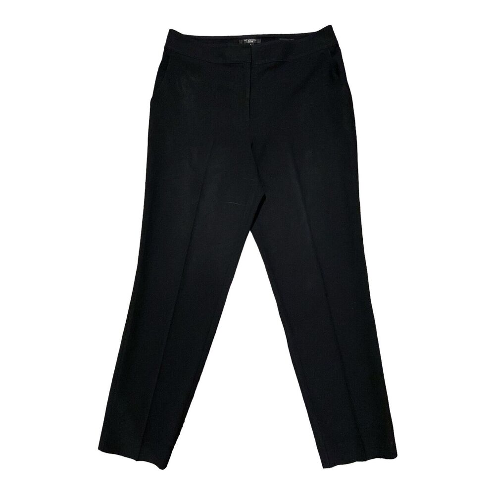 St. John Caviar Women's Size 10 Emma Dress Pants Straight Leg‎ Black